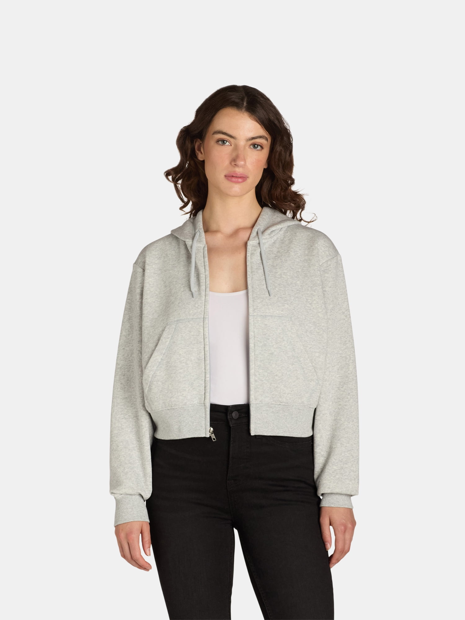 No Boundaries Cropped Zip Hoodie, Women’s