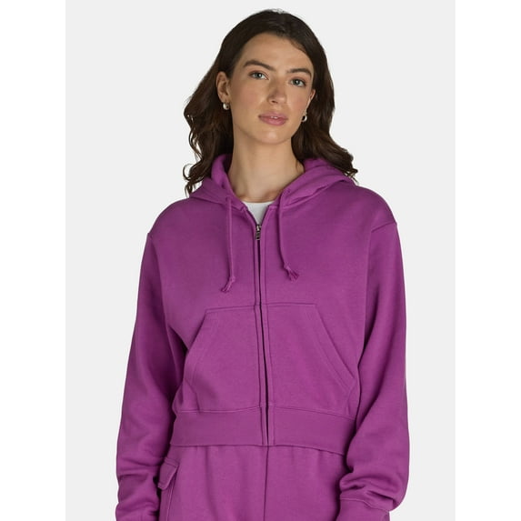 No Boundaries Cropped Zip Hoodie, Women’s