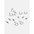 thumbnail image 1 of No Boundaries Silver-Tone Cross, Hoops and Studs Earrings, 6-Pack, Women's, 1 of 3
