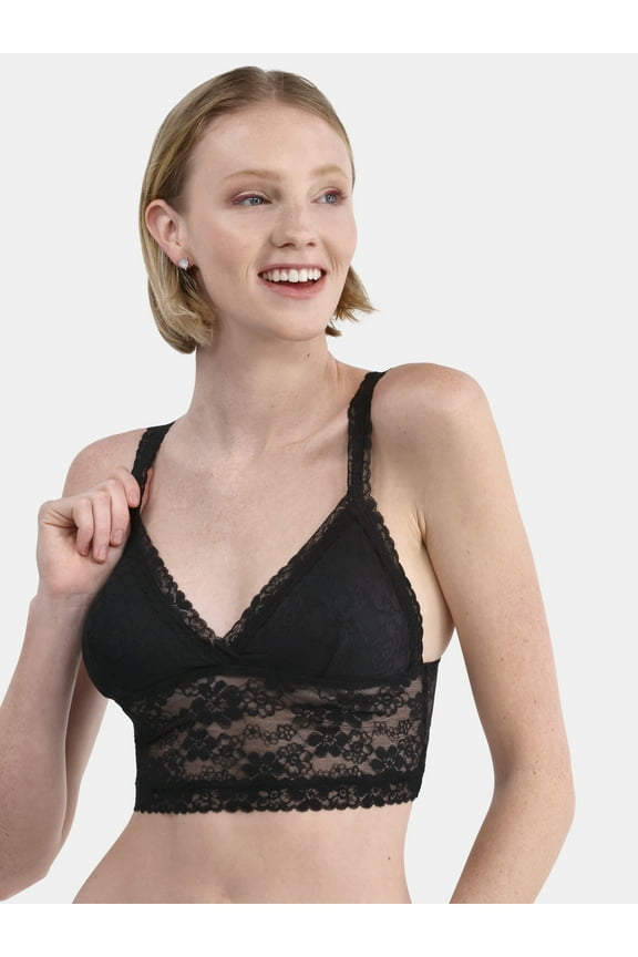 Crossover Floral Lace Bralette, Women’s and Women’s Plus, Sizes S-XXXL