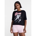 thumbnail image 1 of No Boundaries David Bowie Graphic Boyfriend Tee, Women’s XXS-XXL, 1 of 5