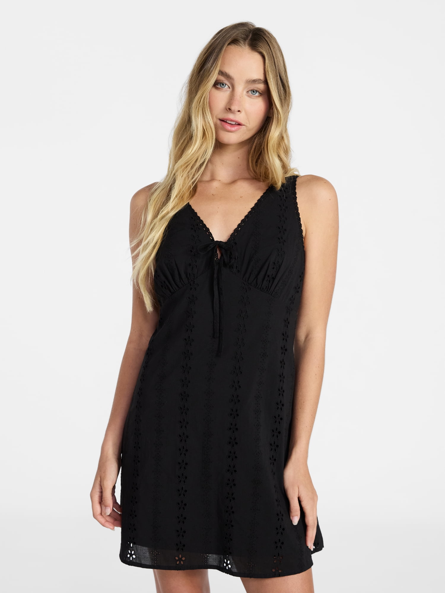 No Boundaries Cotton Lace Trim Plunge Mini Dress, Women's XXS-XXL - Walmart.com No Boundaries Cotton Lace Trim Plunge Mini Dress, Women's XXS-XXL - Walmart.com