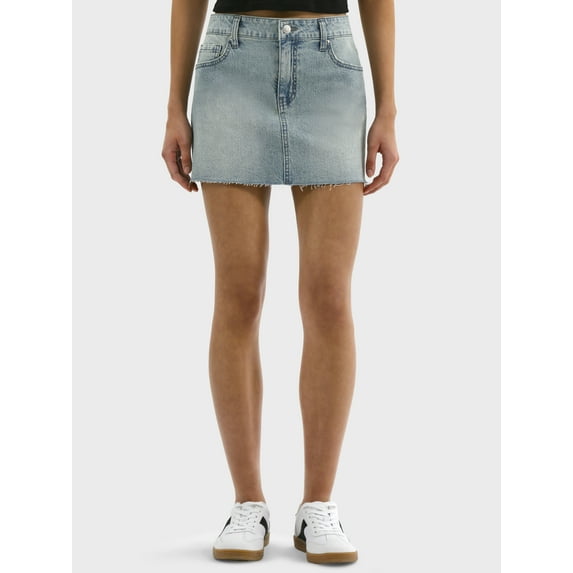 No Boundaries Denim Mini Skirt, Women's