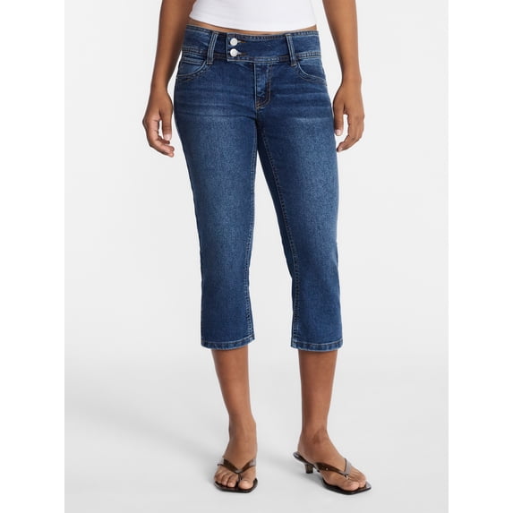 No Boundaries Low Rise Denim Capri Pants, 21" Inseam, Women's 0-20