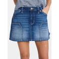 thumbnail image 1 of No Boundaries Denim Carpenter Micro Mini Skirt, Women's XXS-XXL, 1 of 6