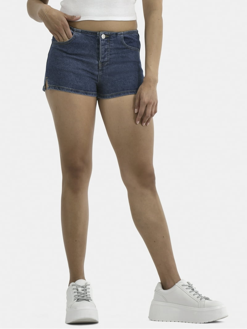 No Boundaries Women's Low-Rise Denim Shorts Inch Inseam Stretch