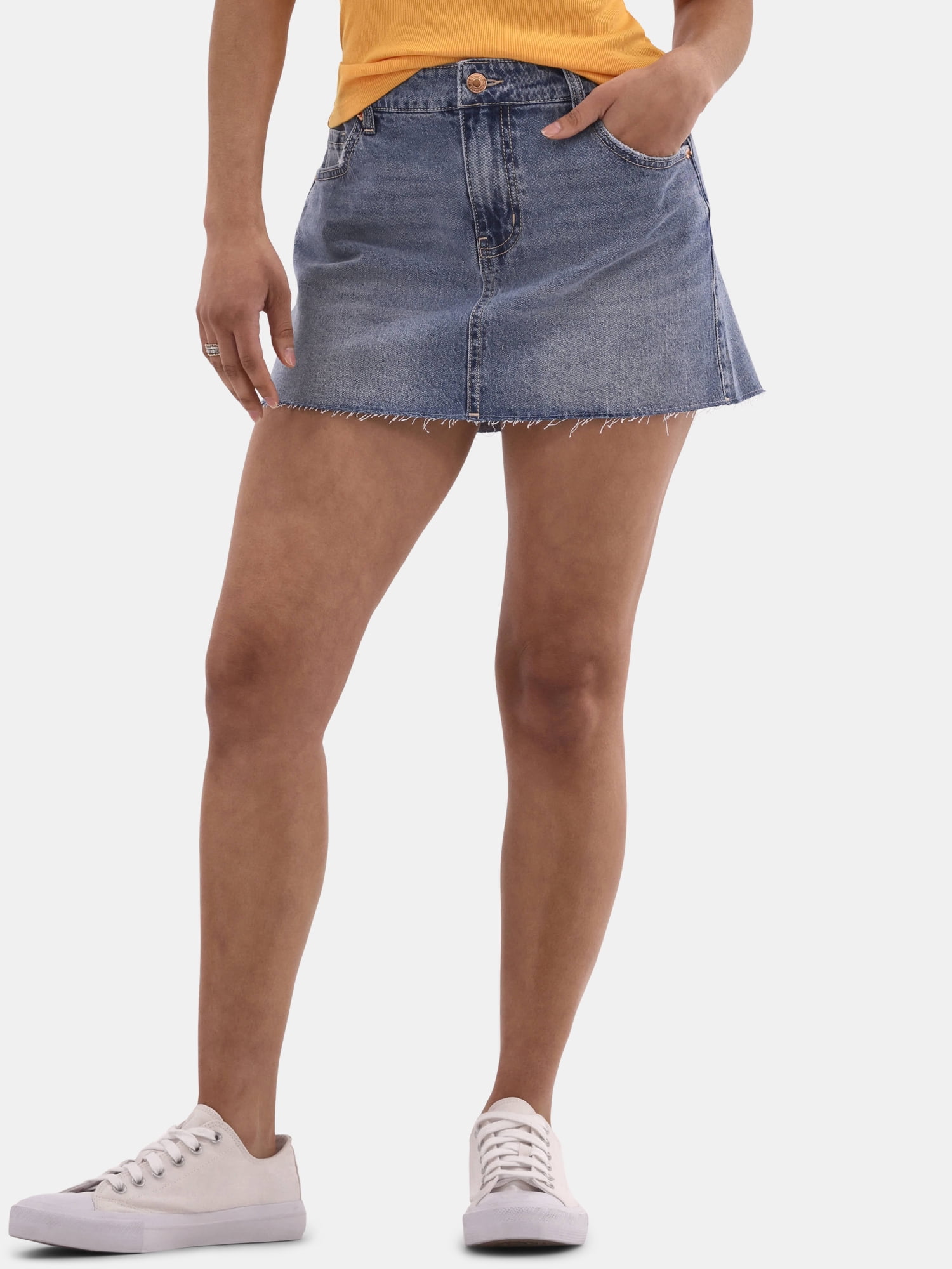 No Boundaries Denim Mini Skirt, Women's