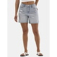 thumbnail image 1 of No Boundaries Denim Relaxed Fit High Rise Shorts, 6" Inseam, Women's, 1 of 5