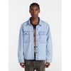 No Boundaries Denim Shacket with Long Sleeves, 100% Cotton 14 oz Denim, Men's XS-4XLT