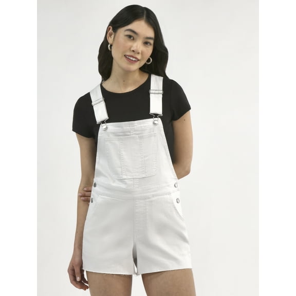 No Boundaries Game Day Raw Hem Shortalls, 3" Inseam, Women's