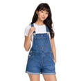 thumbnail image 1 of No Boundaries Denim Shortalls, 3" Inseam, Women's Sizes XXS-XXL, 1 of 4