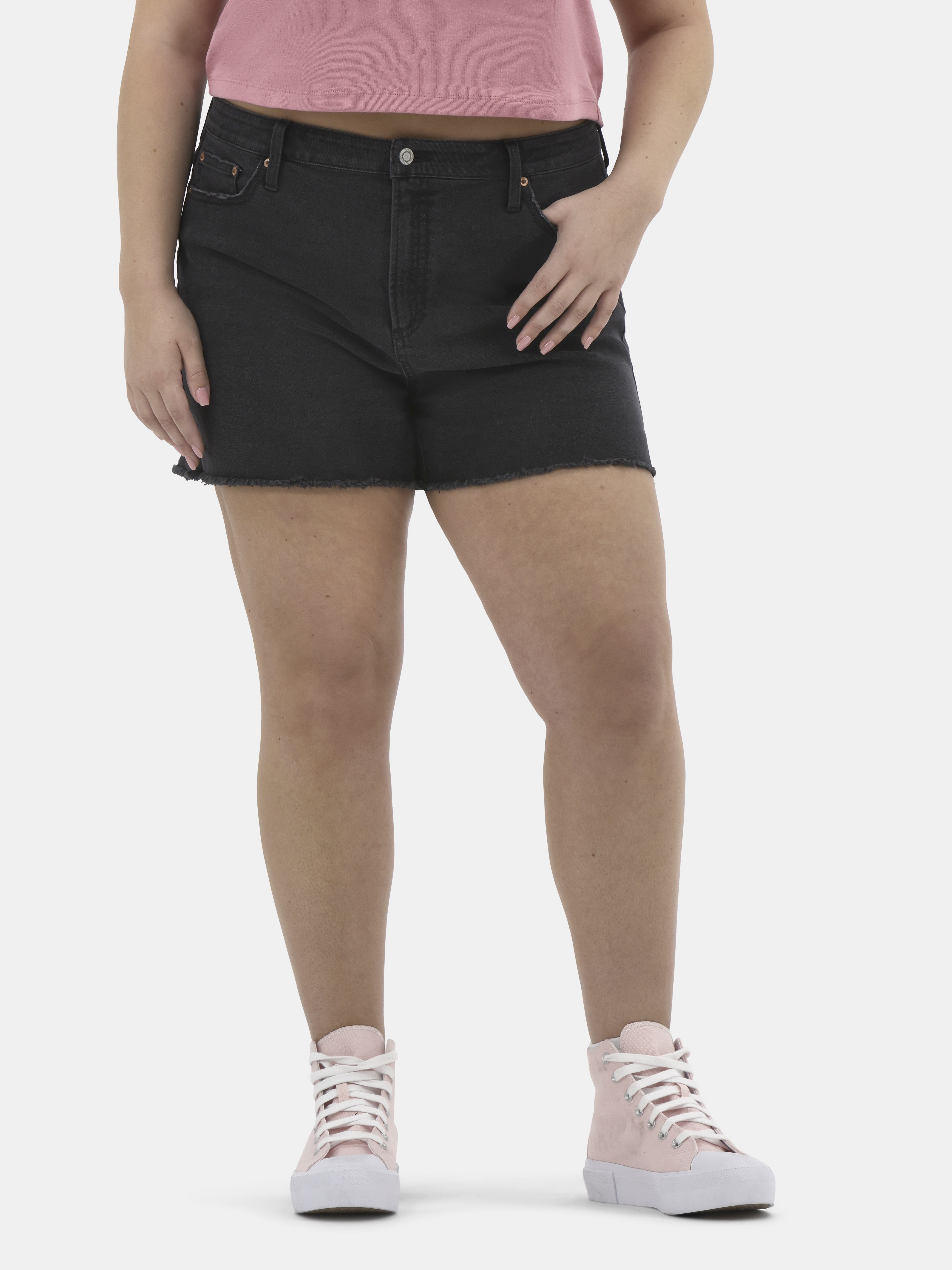 No Boundaries Women's Mid Rise Denim Short, Sizes 2-26W