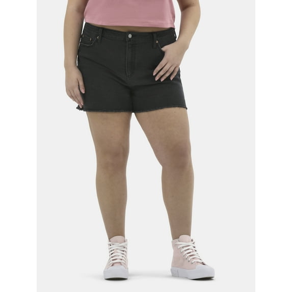 No Boundaries Women's Mid Rise Denim Short, Sizes 2-26W