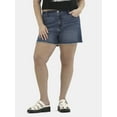 thumbnail image 1 of No Boundaries Women's Mid Rise Denim Short, Sizes 2-26W, 1 of 5