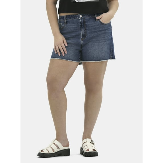 No Boundaries Women's Mid Rise Denim Short, Sizes 2-26W