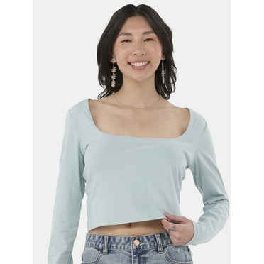 No Boundaries Double Layer Top with Long Sleeves, Women's