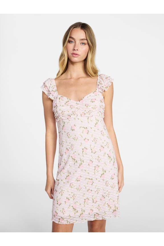 Double Ruffle Ruched Mini Dress, Women's XXS-XXL