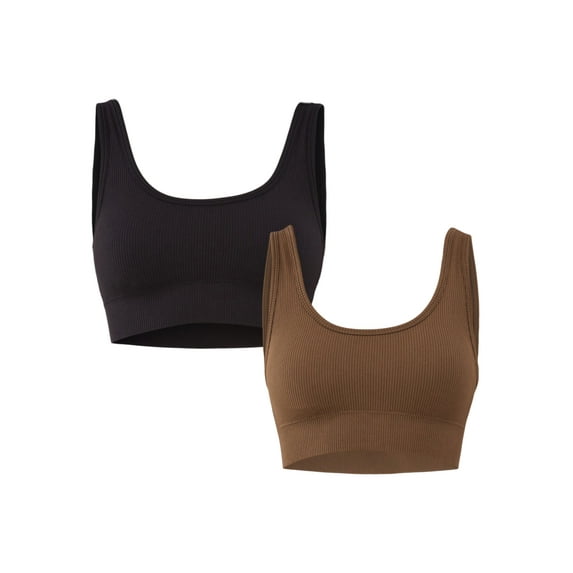 No Boundaries Double Scoop Seamless Bra, 2-Pack, Women’s, Sizes XS-3XL