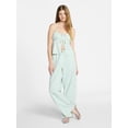 thumbnail image 1 of No Boundaries Seersucker Double Tie Cami Top and Pants Set, 2-Piece, Women's XXS-XXL, 1 of 4