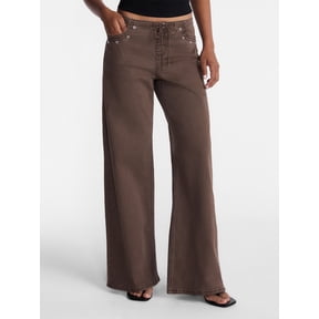 No Boundaries Drawstring Grommet Wide Leg Jean, 32" Inseam, Women's
