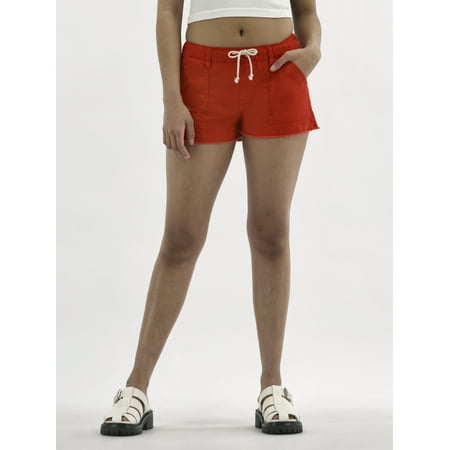 No Boundaries Drawstring Utility Shorts with Porkchop Pockets, 2" Inseam, Women's