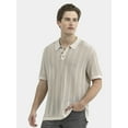 thumbnail image 1 of No Boundaries Drop Needle Stich Polo Sweater, Men's and Big Men's, 1 of 4