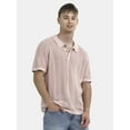 thumbnail image 1 of No Boundaries Drop Needle Stich Polo Sweater, Men's and Big Men's, 1 of 5