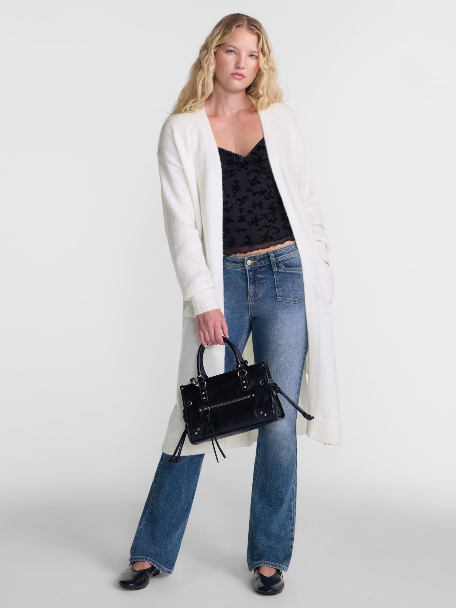 No Boundaries Open Front Duster Cardigan, Midweight, Women's and Women’s Plus XXS-4X
