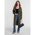 thumbnail image 1 of No Boundaries Open Front Duster Cardigan, Midweight, Women's and Women’s Plus XXS-4X, 1 of 4