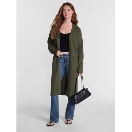 No Boundaries Open Front Duster Cardigan, Midweight, Women's and Women’s Plus XXS-4X