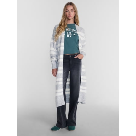 No Boundaries Open Front Duster Cardigan, Midweight, Women's and Women’s Plus XXS-4X