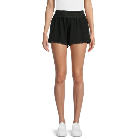 No Boundaries Elastic Crochet Shorts, Sizes XS-XXXL