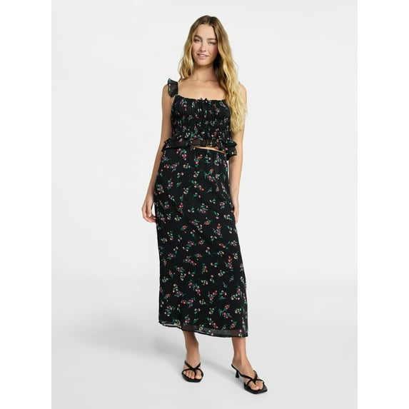 No Boundaries Printed Ruffle Tank and Skirt, 2-Piece Set, Women's