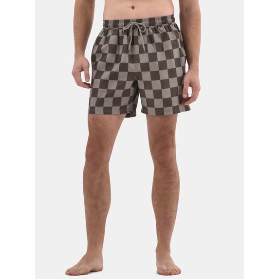 No Boundaries Men's & Big Men's Elastic Waist Swim Trunks, 6" Inseam, Size S-5XL