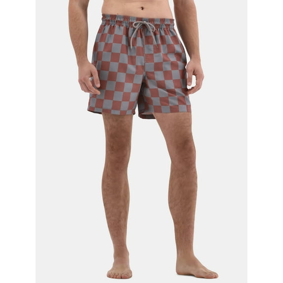 No Boundaries Men's & Big Men's Elastic Waist Swim Trunks, 6" Inseam, Size S-5XL
