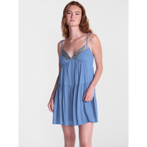 No Boundaries Embellished Trapeze Cotton Dress, Women's XXS-XXL