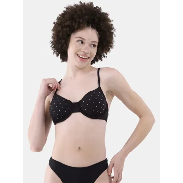 No Boundaries Women's Embellished Underwire Bikini Top, Sizes XXS-XXL