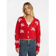 NO BOUNDARIES Embroidered Christmas Cardigan, Women's & Women's Plus