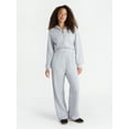 thumbnail image 1 of No Boundaries Embroidered Fleece Zip-Up Hoodie and Pants Set, 2-Piece, Women's XXS-4X, 1 of 4