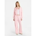 thumbnail image 1 of No Boundaries Embroidered Fleece Zip-Up Hoodie and Pants Set, 2-Piece, Women's XXS-4X, 1 of 5