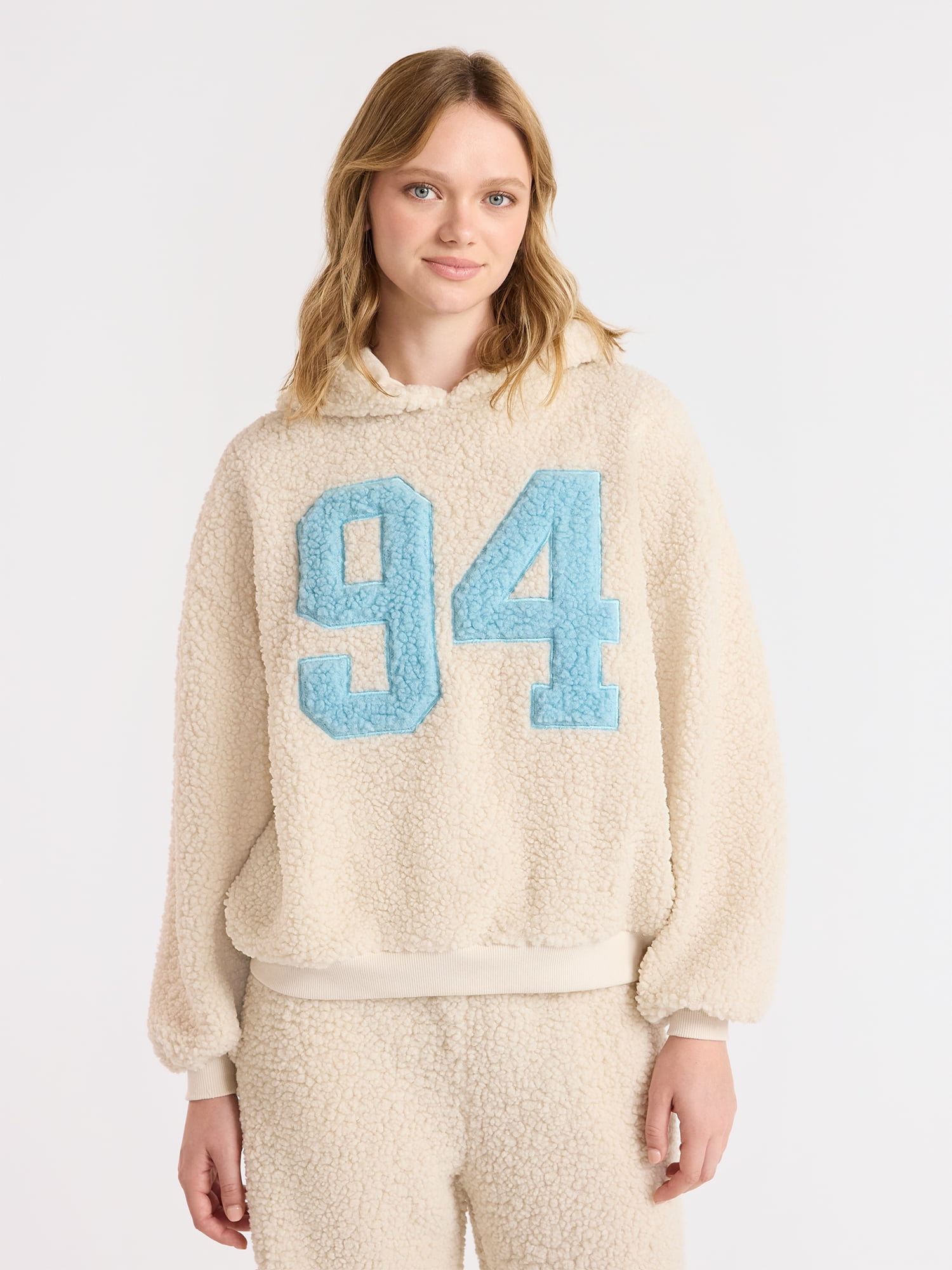 No Boundaries Embroidered Plush Pullover Hoodie, Women's - Walmart.com