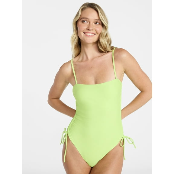 No Boundaries Essentials One-Piece Swimsuit, Women’s XXS-XXL