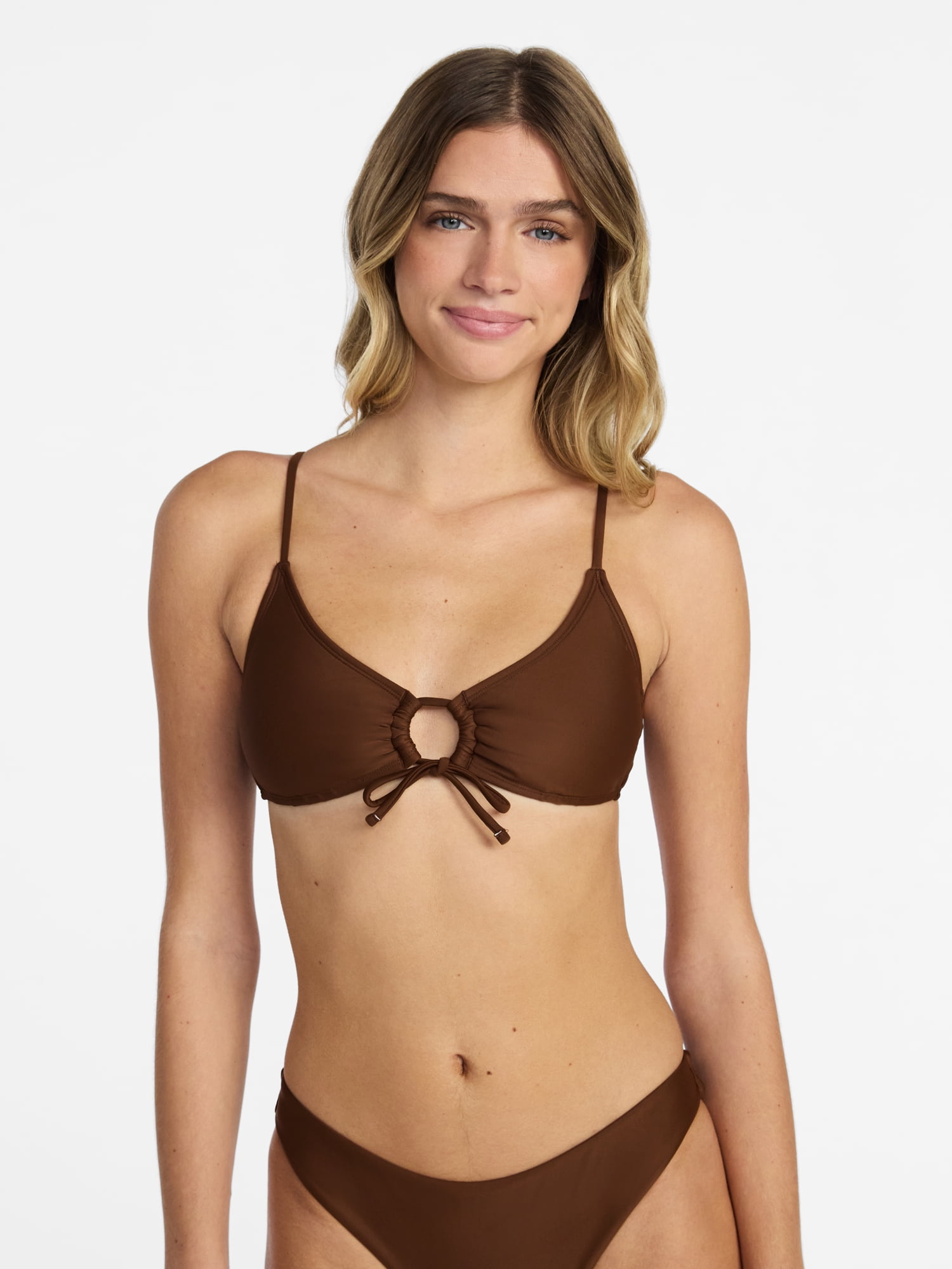 No Boundaries Essentials O-Ring Bikini Top, Women’s XXS-XXL