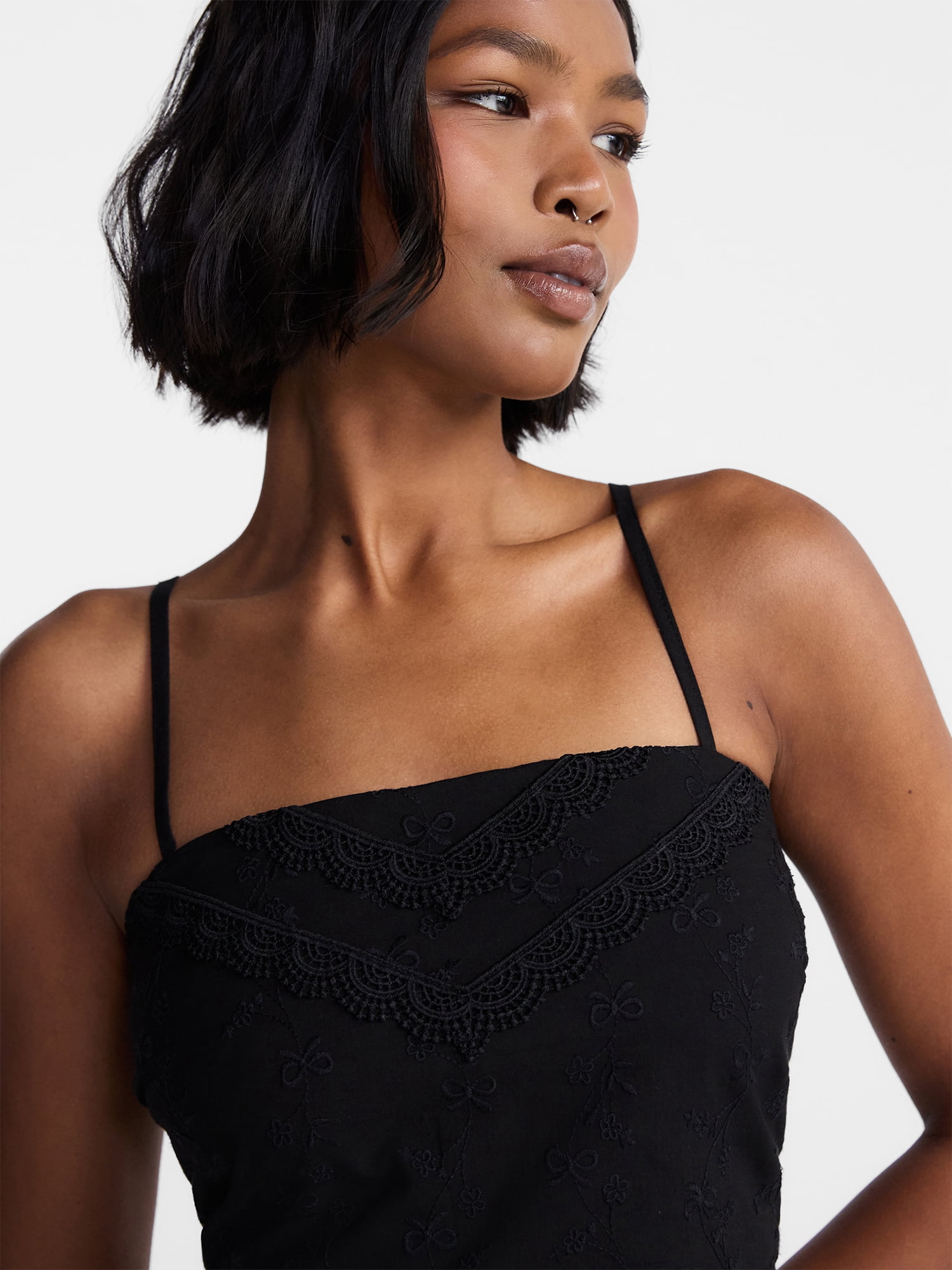 No Boundaries Eyelet Cotton Crop Top and Flutter Skirt Set, 2