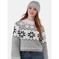 thumbnail image 1 of No Boundaries Fairisle Jacquard Pullover and Beanie Set, 2-Piece, Women's and Women’s Plus, 1 of 9