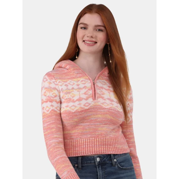 No Boundaries Fairisle Plush Hoodie, Women's