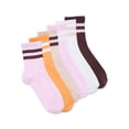 thumbnail image 1 of No Boundaries Women's Ribbed Mid Crew Socks, 6-Pack, Women's, Shoe Sizes 4-10, 1 of 8