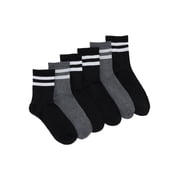 No Boundaries Womens Ribbed Mid Crew Socks, 6-Pack, Womens, Shoe Sizes 4-10