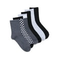 thumbnail image 1 of No Boundaries Fashion Scallop Edge Mid-Crew Socks, 6-Pack, Women's, Shoe Sizes 4-10, 1 of 7