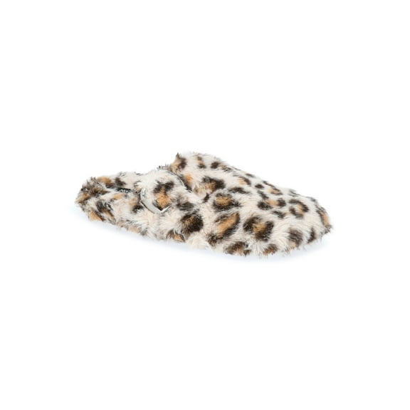 No Boundaries Women's Faux Fur Buckle Clog Slippers